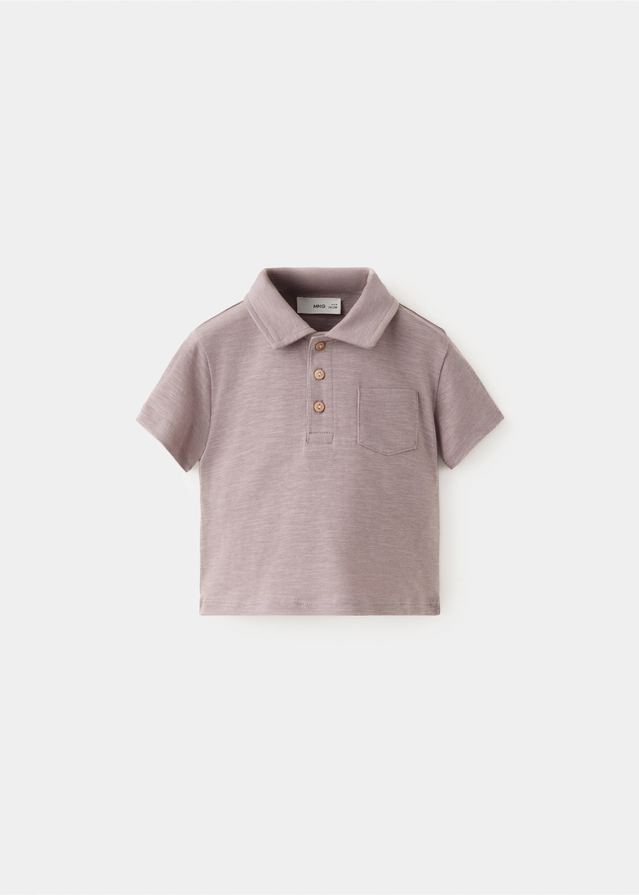 Chest-pocket cotton pocket polo shirt - Article without model, Light/Pastel Purple. Ref: 27038265-00.