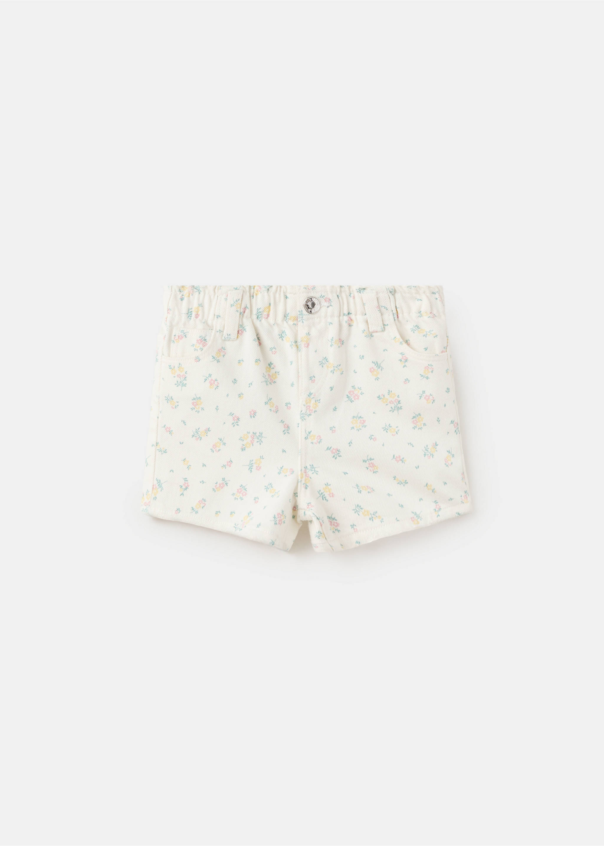 شورت بخصر مطاطي مزخرف بالزهور - منتج دون نموذج, سكري. Ref: 27038266-00.