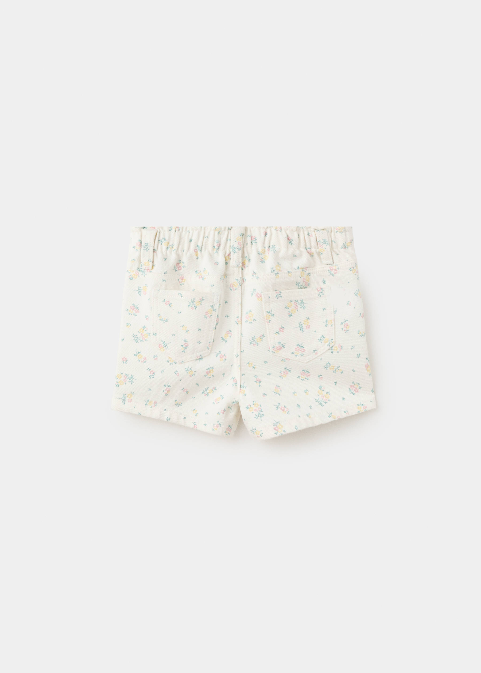 شورت بخصر مطاطي مزخرف بالزهور - الجهة الخلفية للمنتج