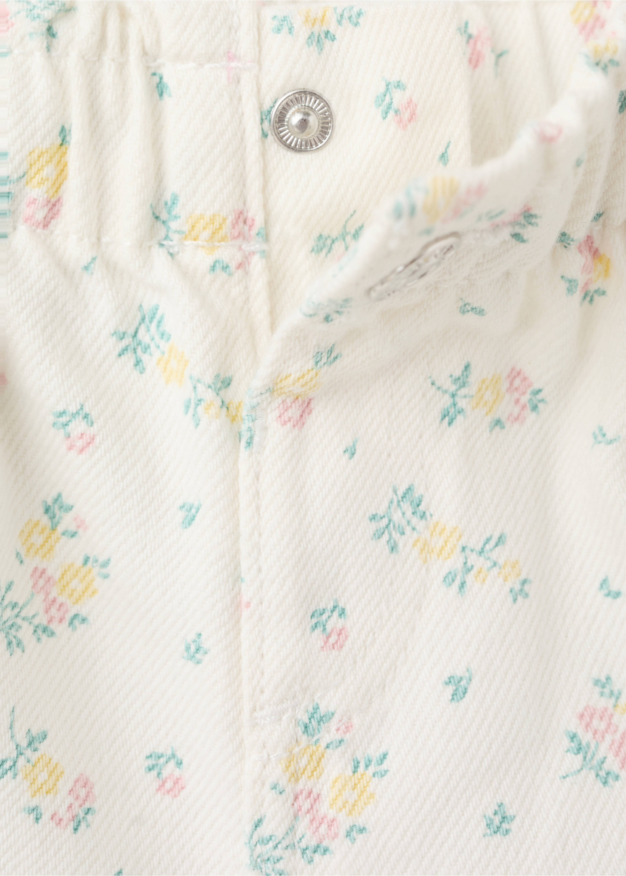 شورت بخصر مطاطي مزخرف بالزهور - تفاصيل المنتج 8, سكري. Ref: 27038266-00.