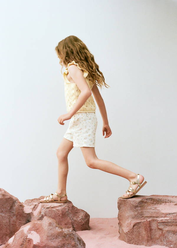 Elastic waist floral shorts — Off White