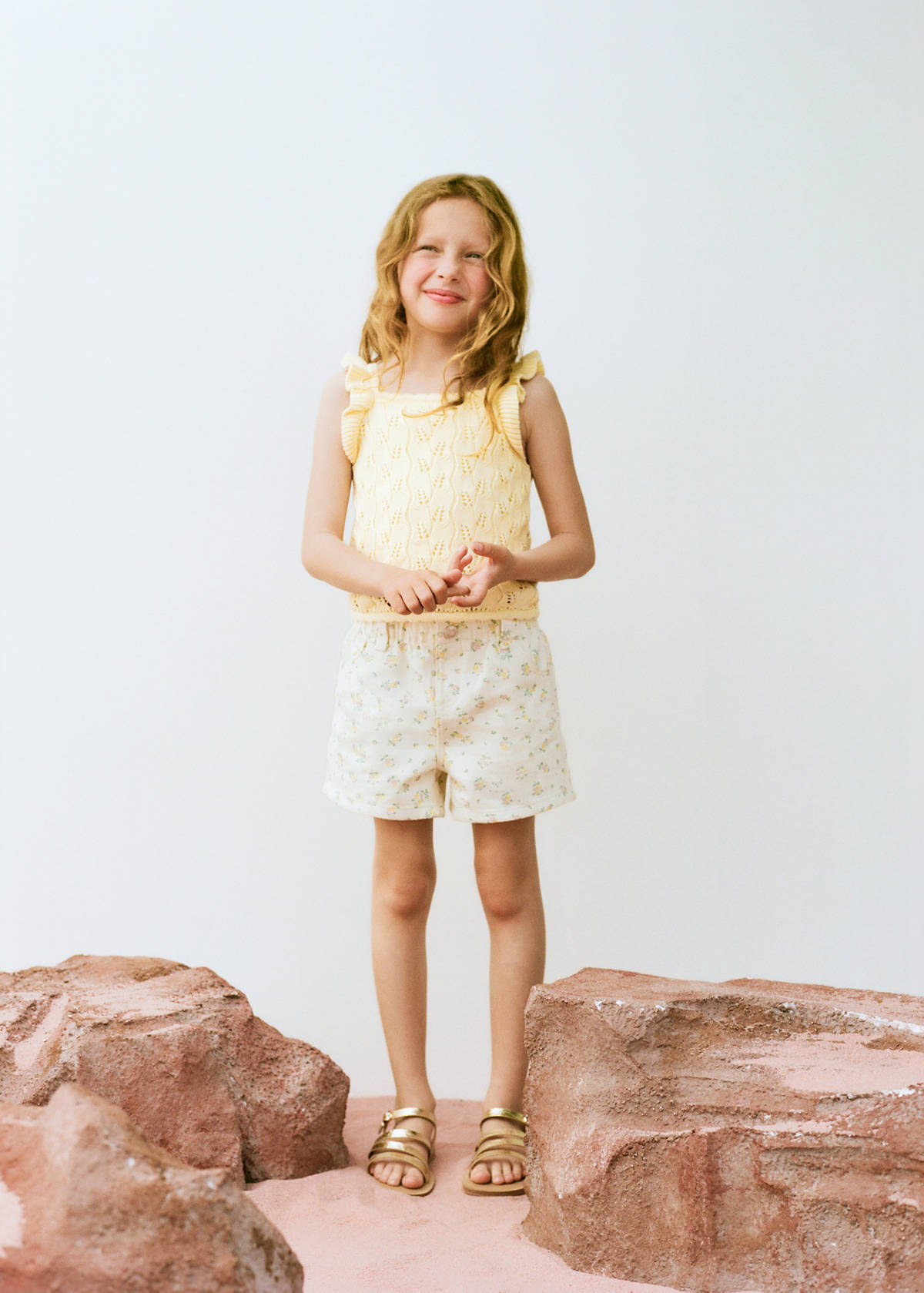 Elastic waist floral shorts — Off White