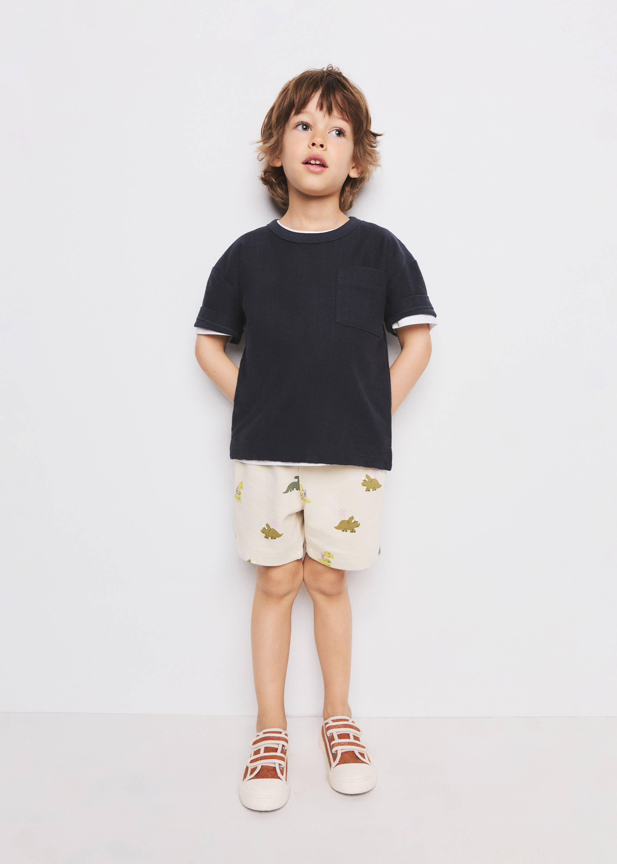 Printed cotton bermuda shorts - General plane