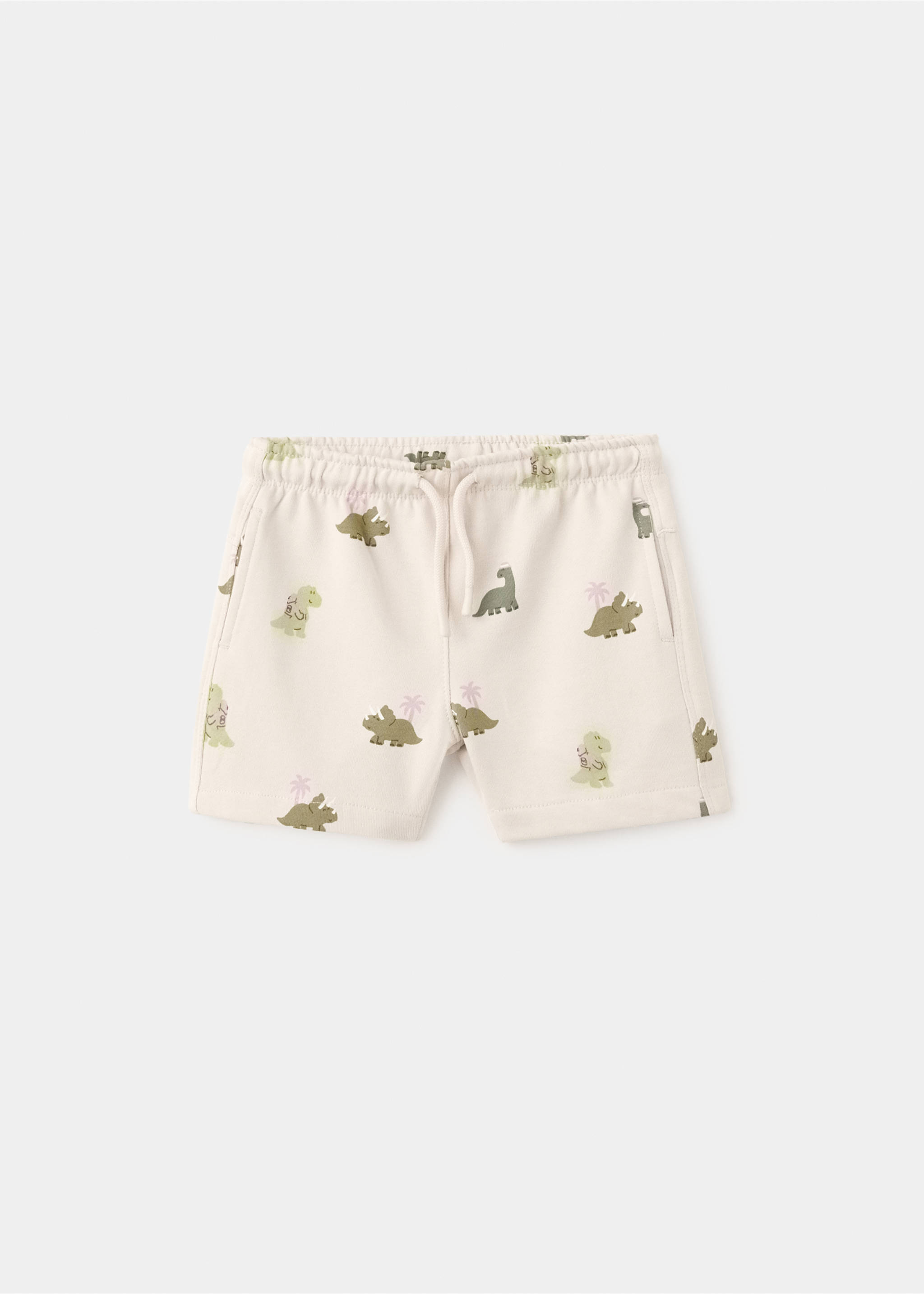 Printed cotton bermuda shorts - Article without model, Light/Pastel Grey. Ref: 27038269-00.