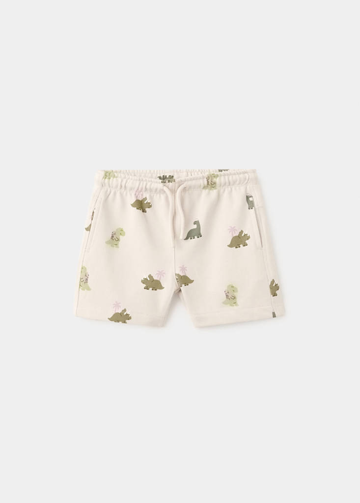 Printed cotton bermuda shorts — Light/Pastel Grey