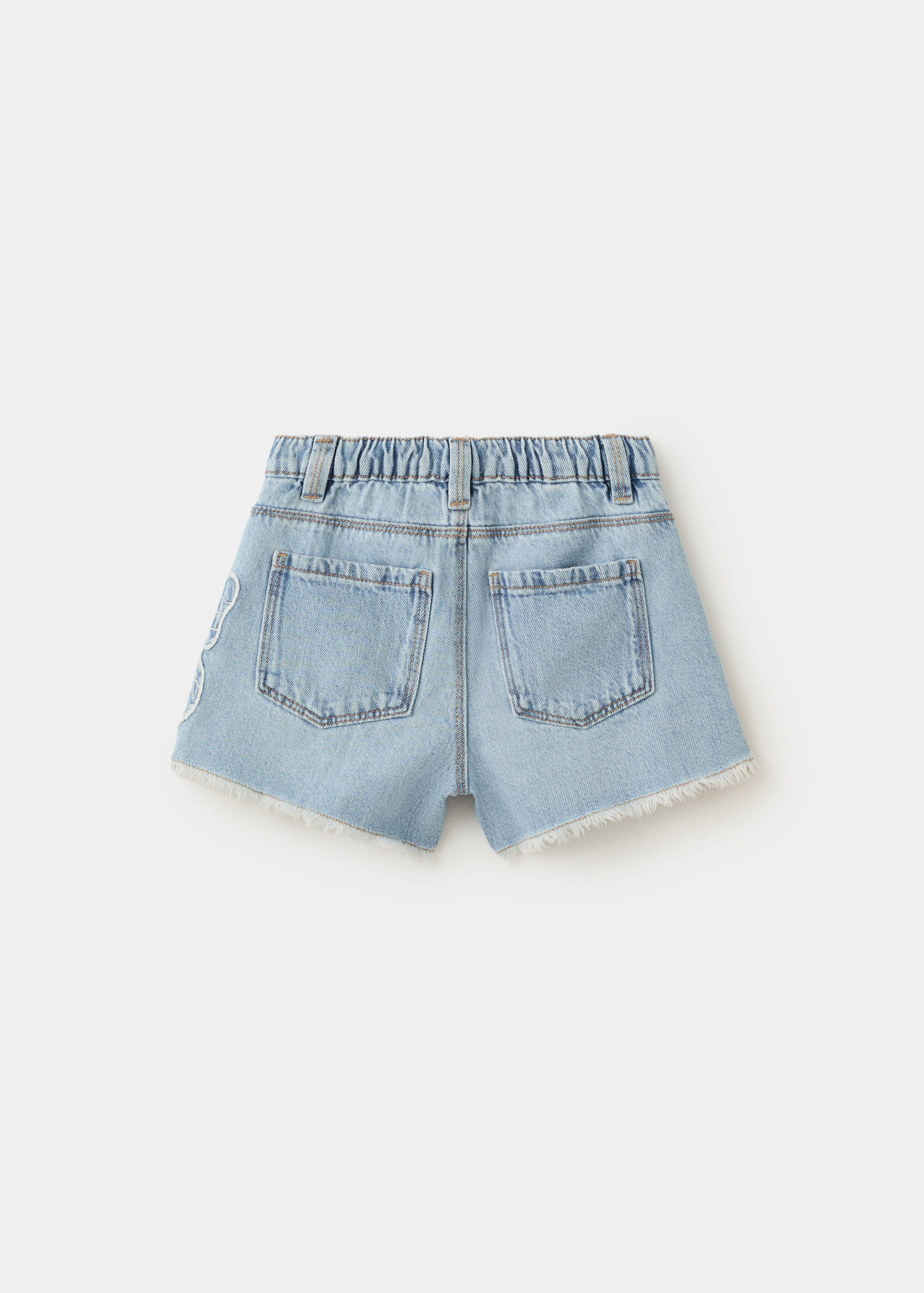 Short en jean avec papillon brodé - Verso de l’article