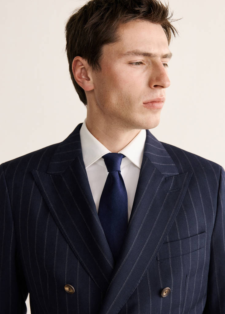 Venice suit jacket 100% wool stripes — Navy