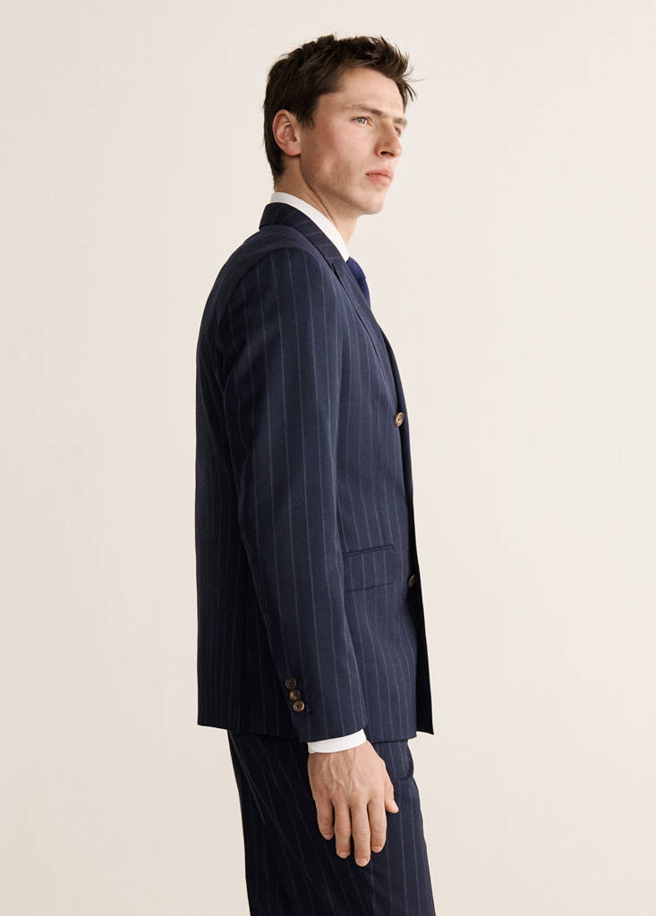 Venice suit jacket 100% wool stripes — Navy