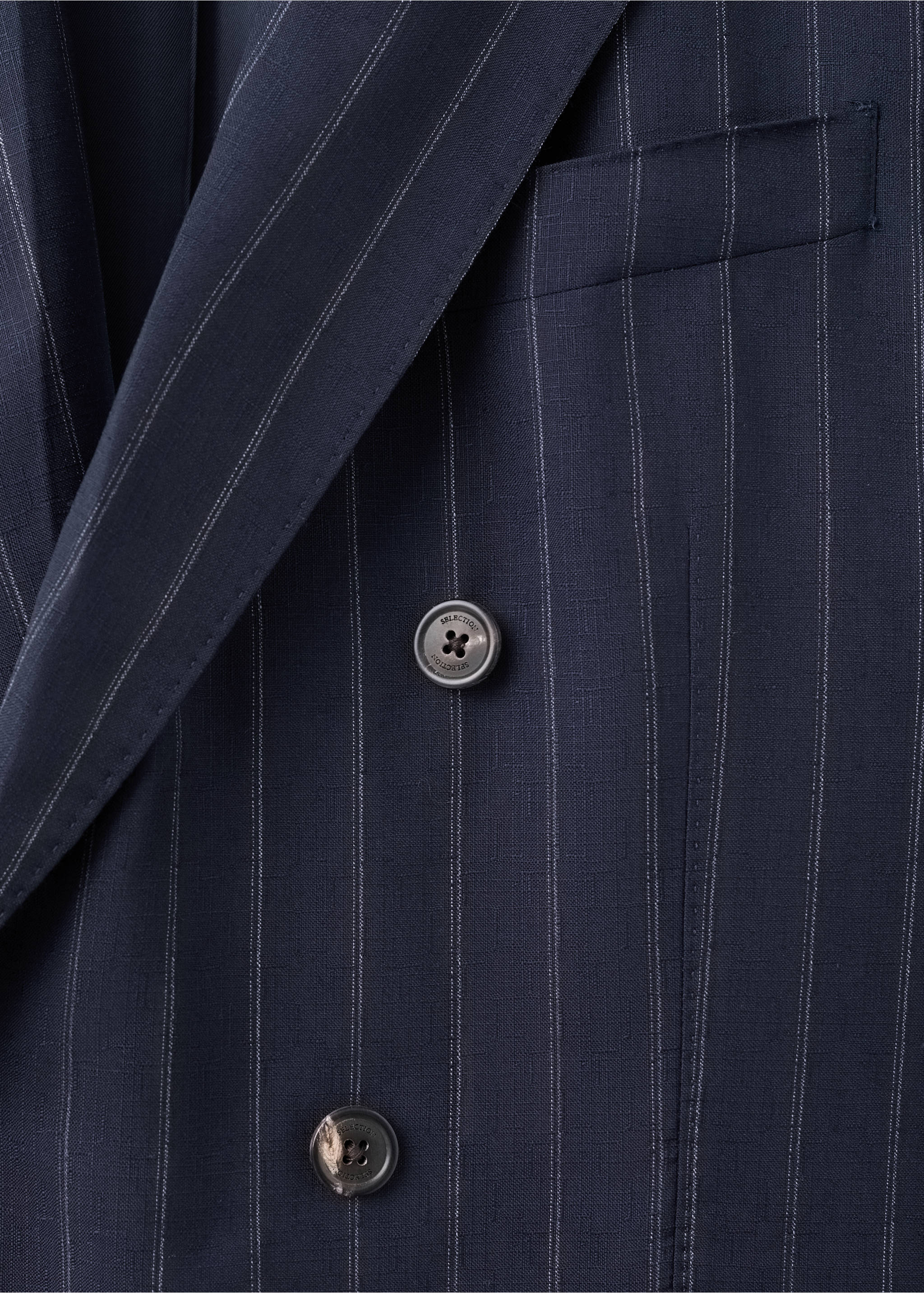 Veste de costume Venise 100 % laine à rayures - Détail de l'article 8, Bleu marine. Ref: 27038272-00.