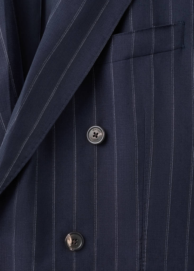 Venice suit jacket 100% wool stripes — Navy