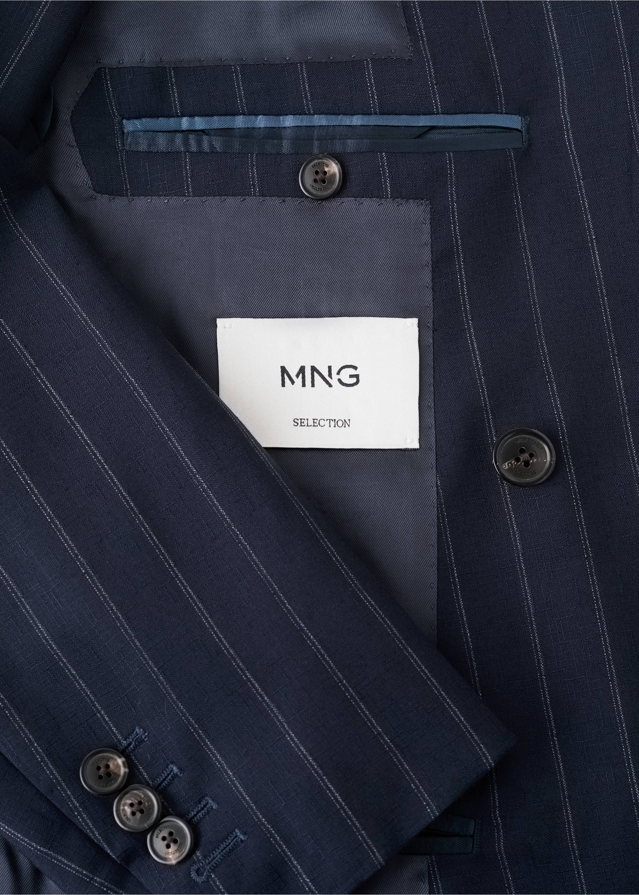 Veste de costume Venise 100 % laine à rayures - Détail de l'article 0, Bleu marine. Ref: 27038272-00.