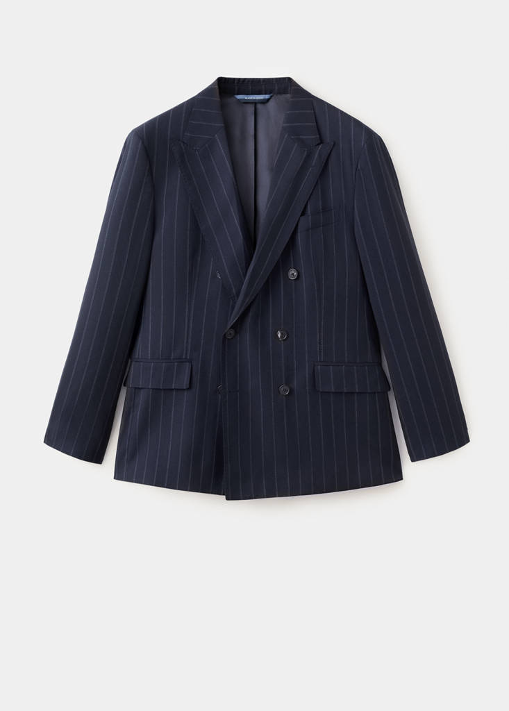 Venice suit jacket 100% wool stripes — Navy