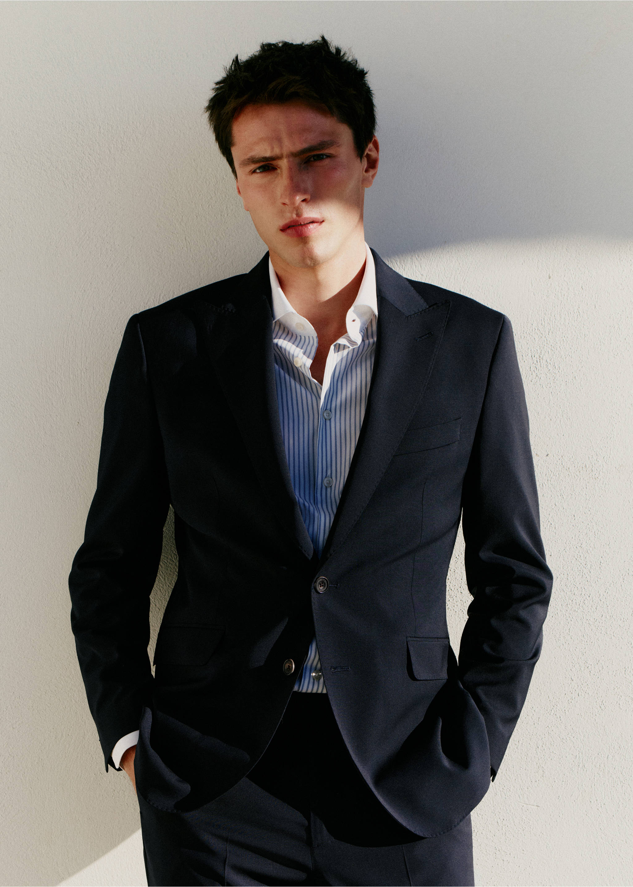 Venecia blazer 100% wool - Details of the article 5, Navy. Ref: 27038273-00.