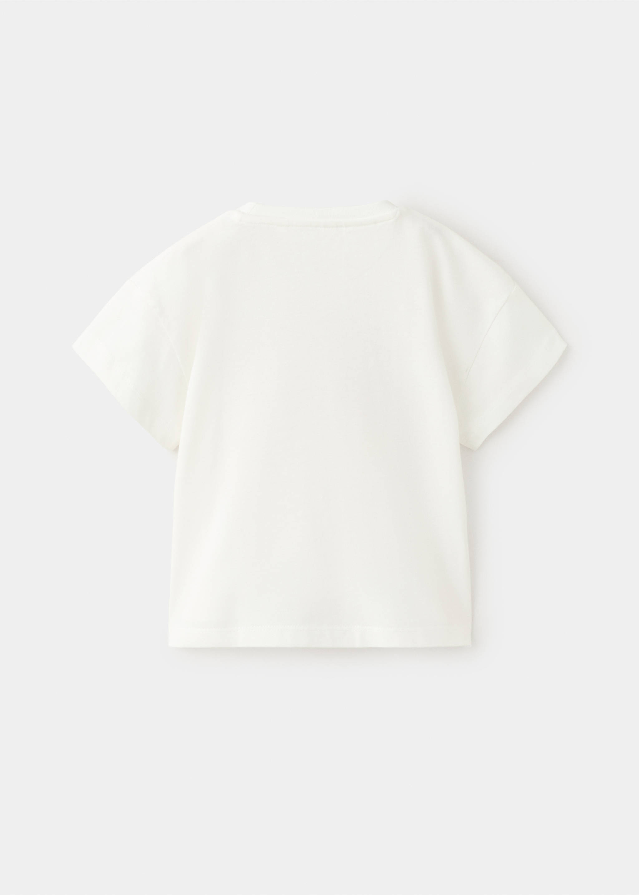 Bawełniany wzorzysty t-shirt - Tylna strona artykułu, Złamana biel. Ref: 27038276-00.