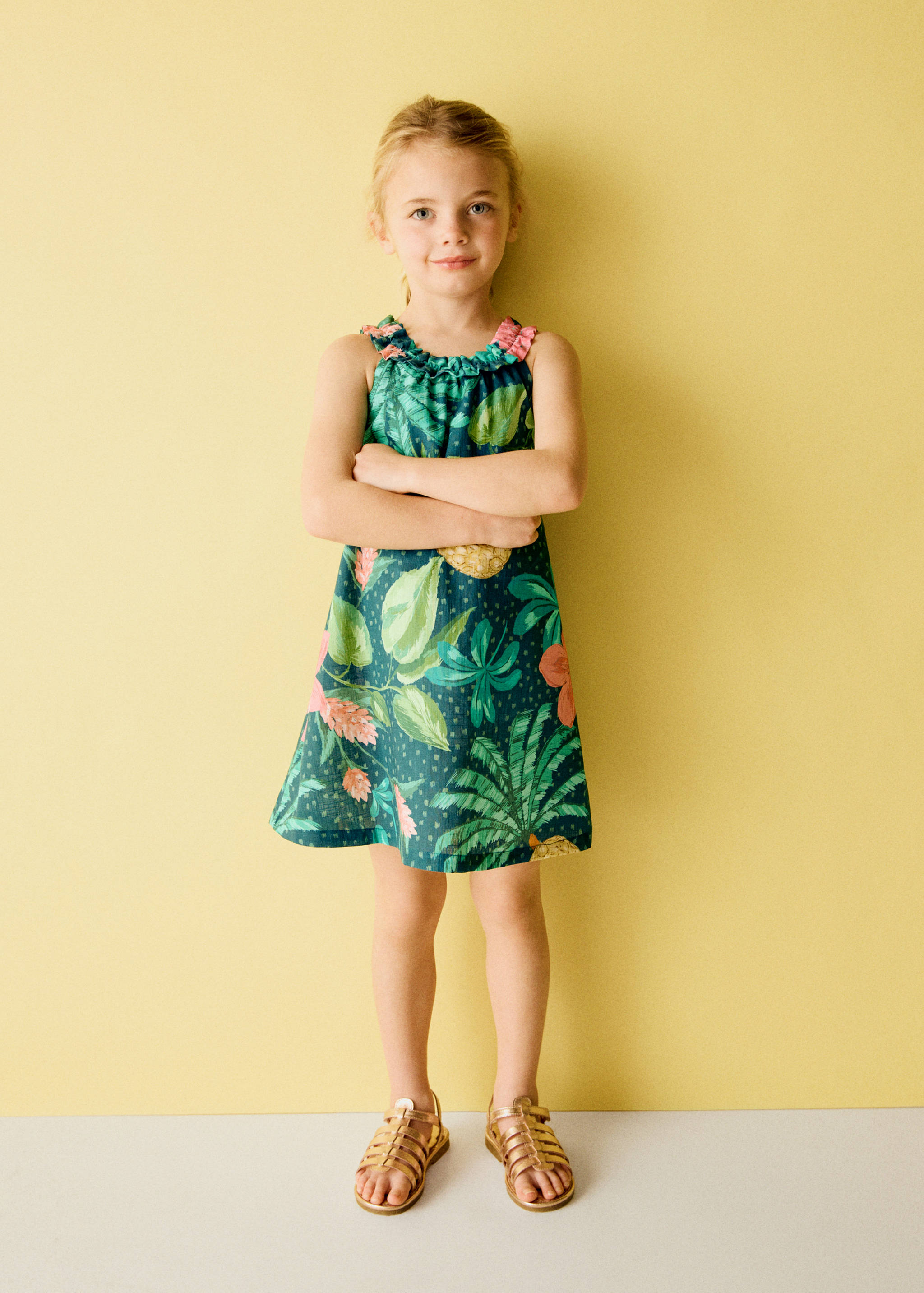 فستان قطني مطبوع - رؤية عامة