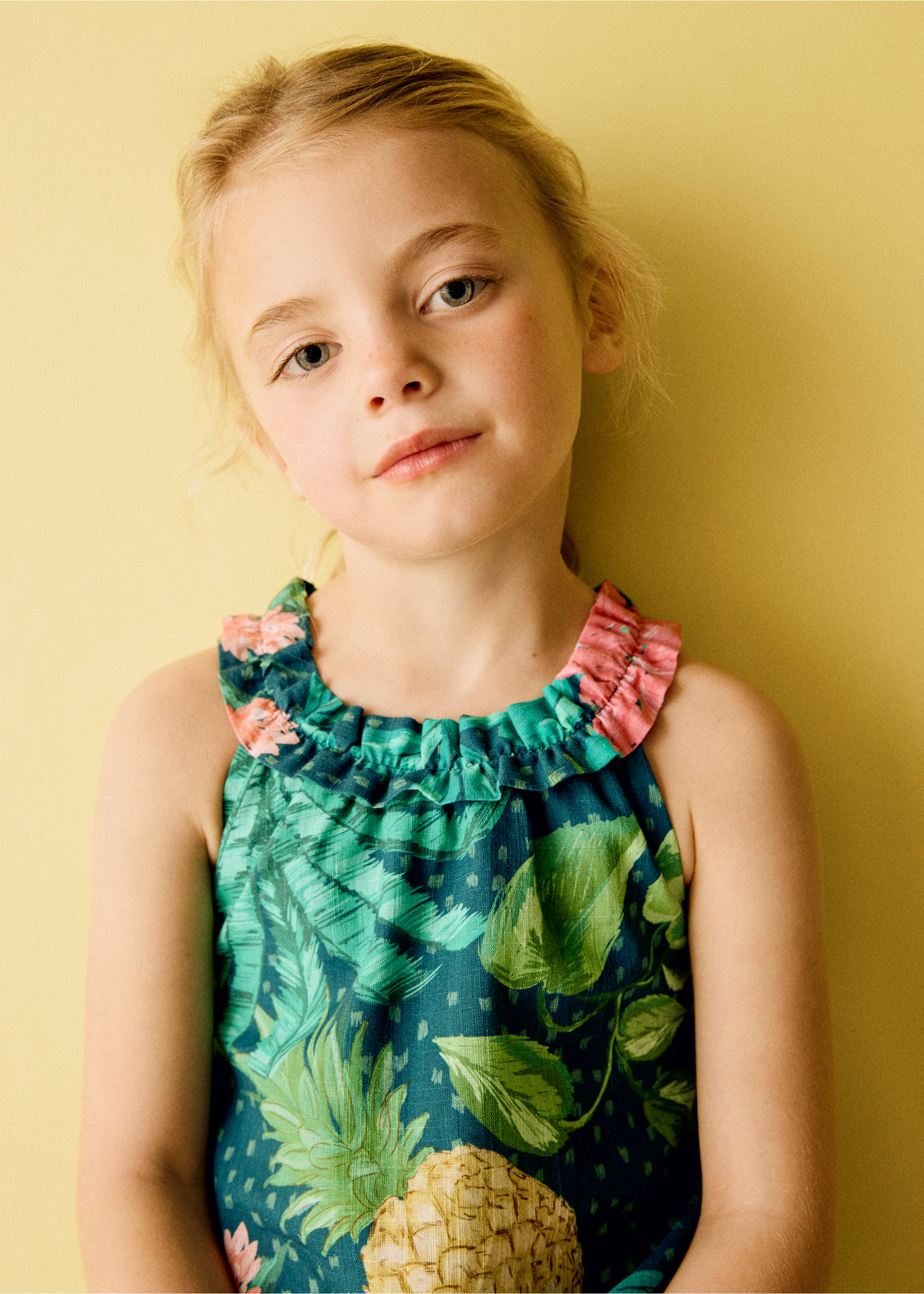 فستان قطني مطبوع - تفاصيل المنتج 1, أخضر. Ref: 27038278-00.