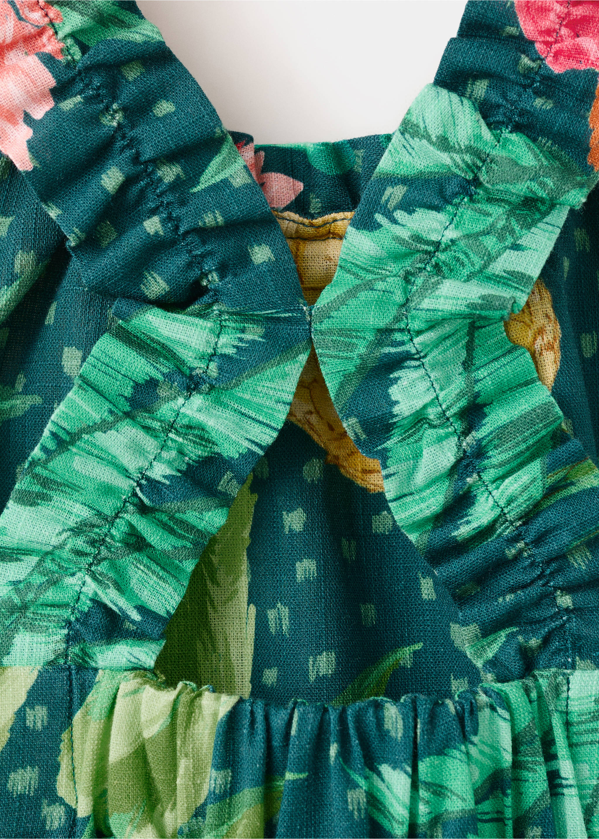 Robe coton imprimée - Détail de l'article 8, Vert. Ref: 27038278-00.