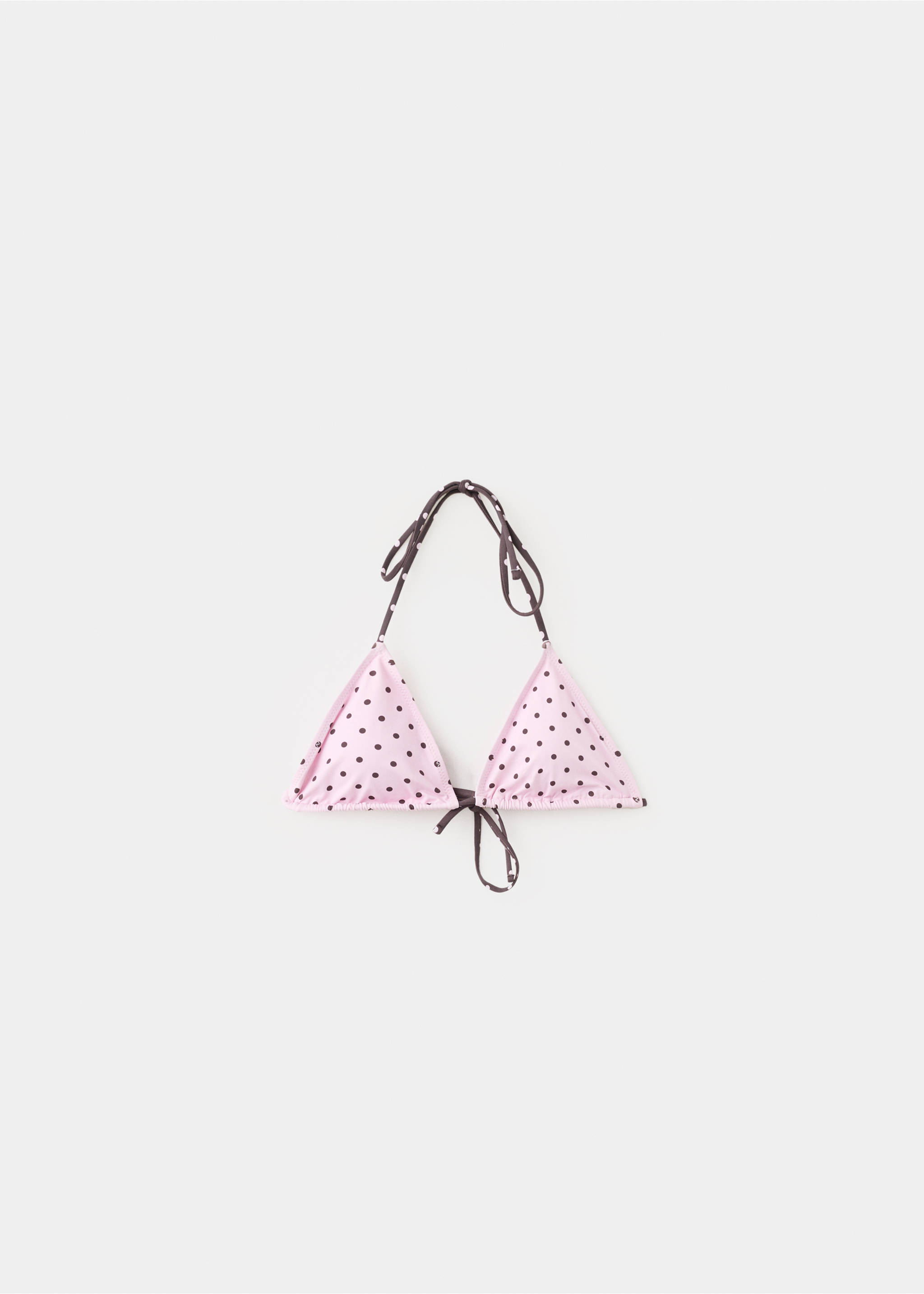 Polka dot triangle bikini top - Article without model, Light Pink. Ref: 27038648-00.