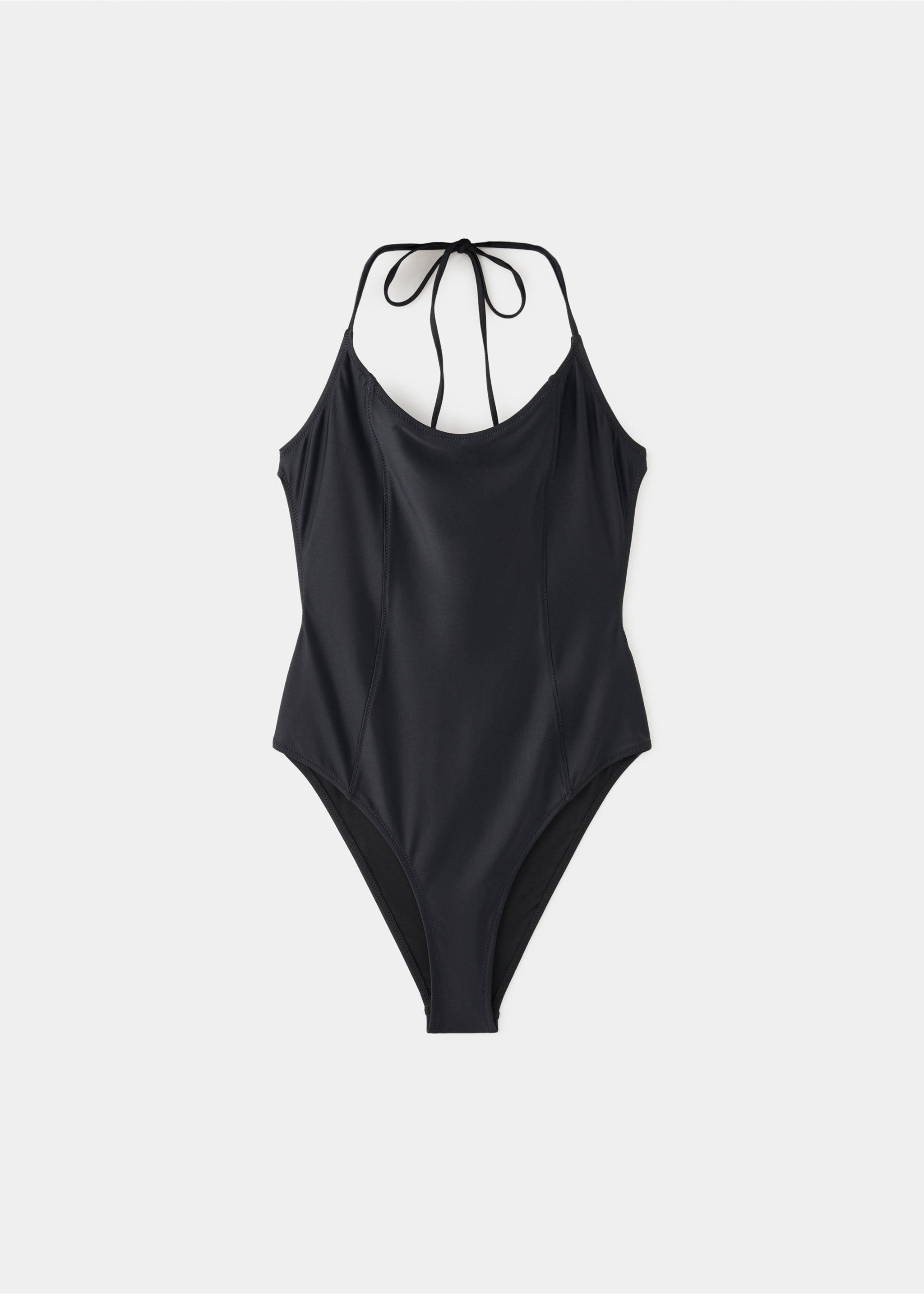 Strapless swimsuit with decorative stitching - Article without model, Black. Ref: 27038649-00.