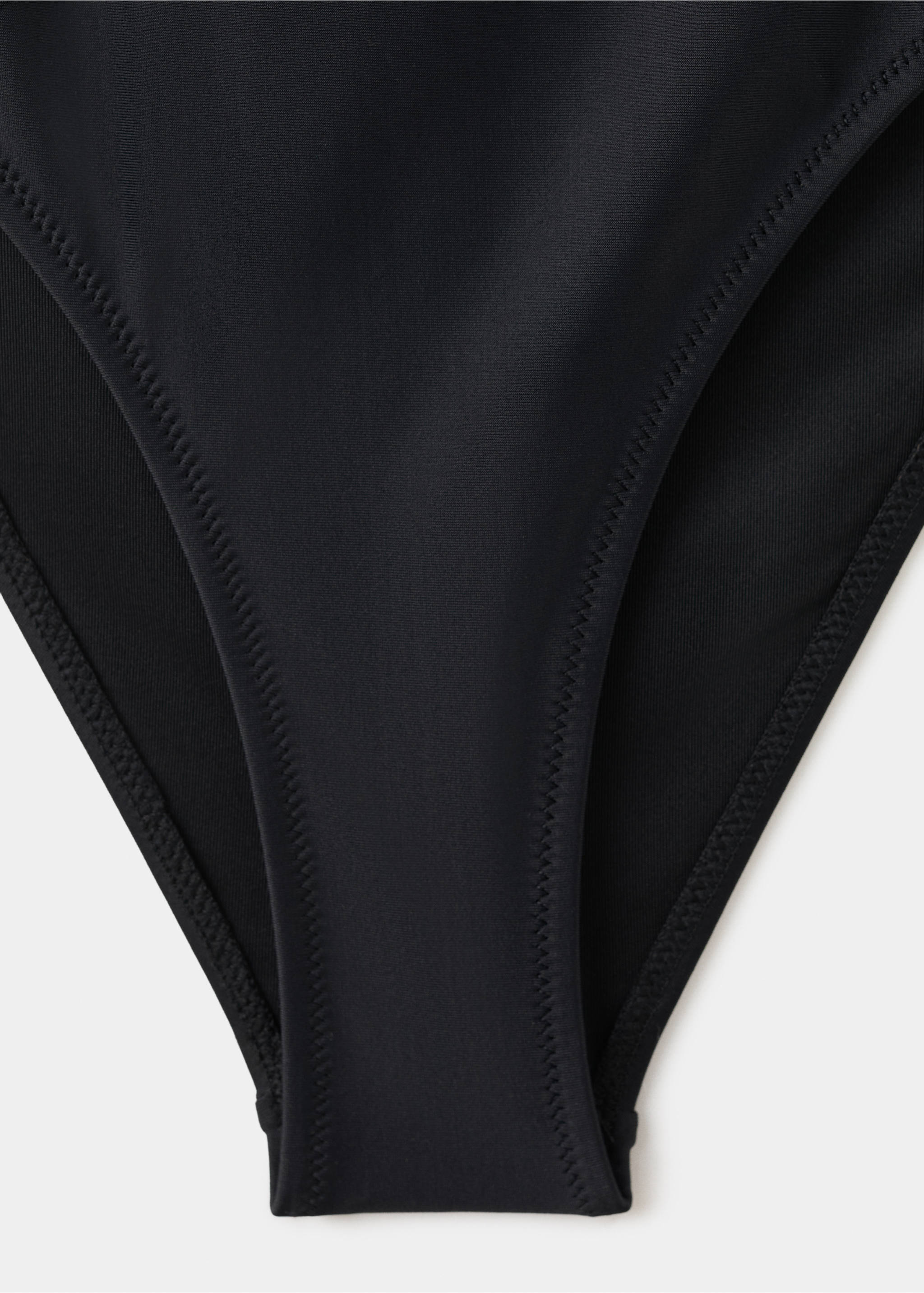 Strappy swimsuit with stitching detail - Details of the article 8, Black. Ref: 27038649-00.