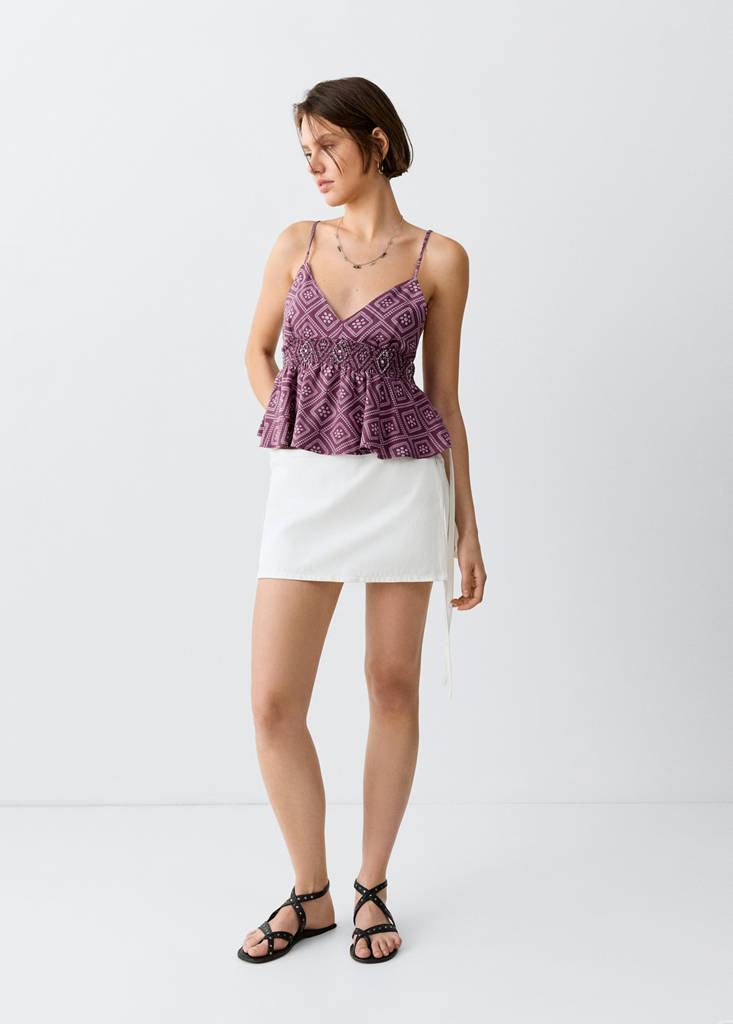 Printed strap top — Light/Pastel Purple