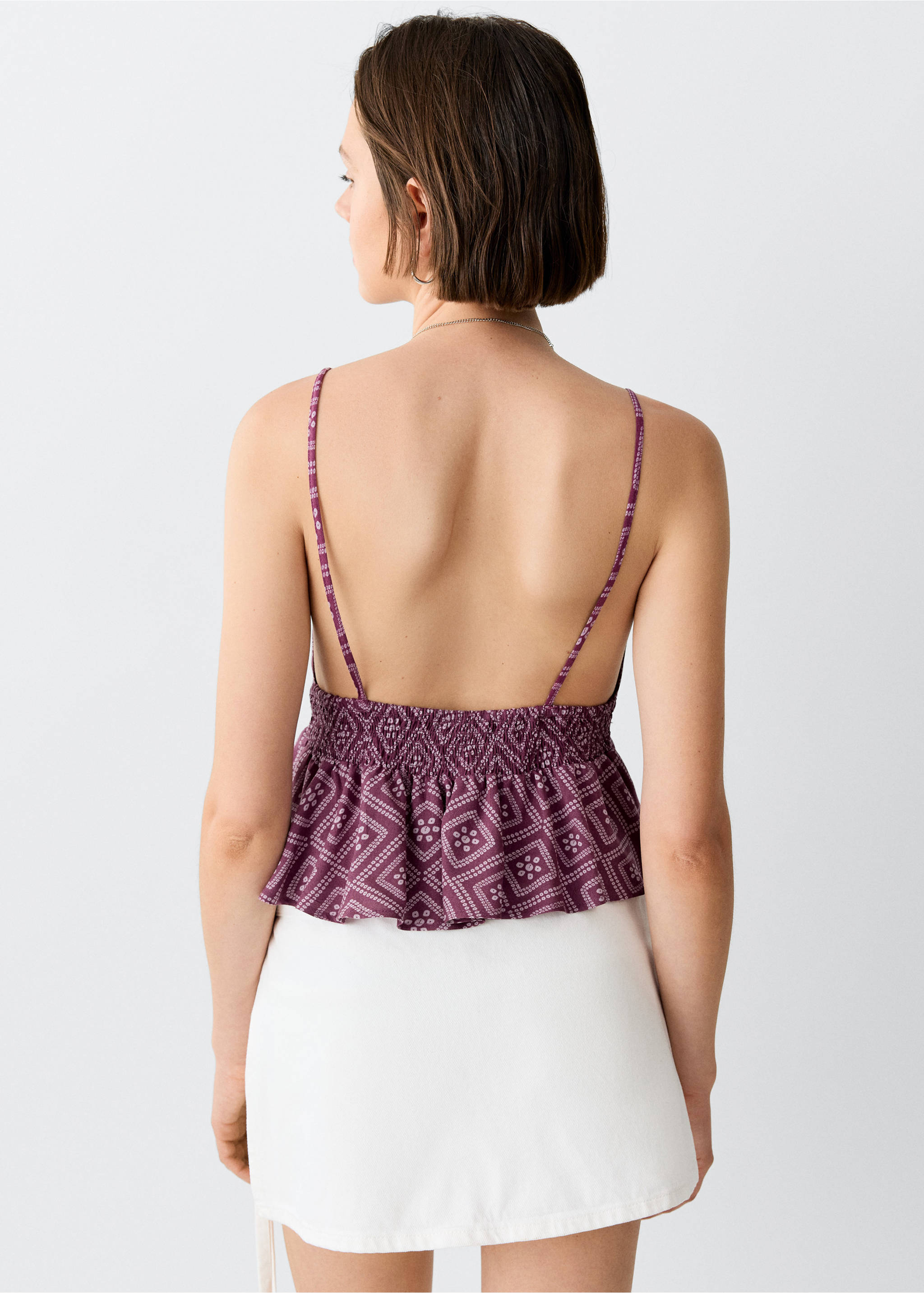 Printed strap top - Reverse of the article, Light/Pastel Purple. Ref: 27038652-00.
