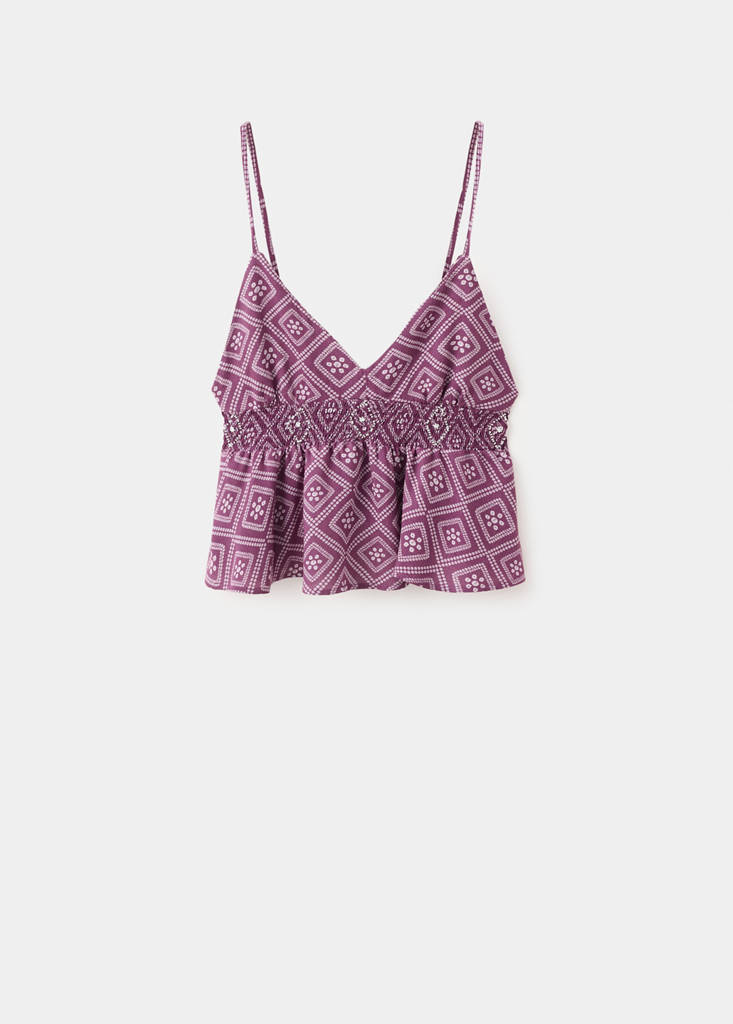 Printed strap top — Light/Pastel Purple