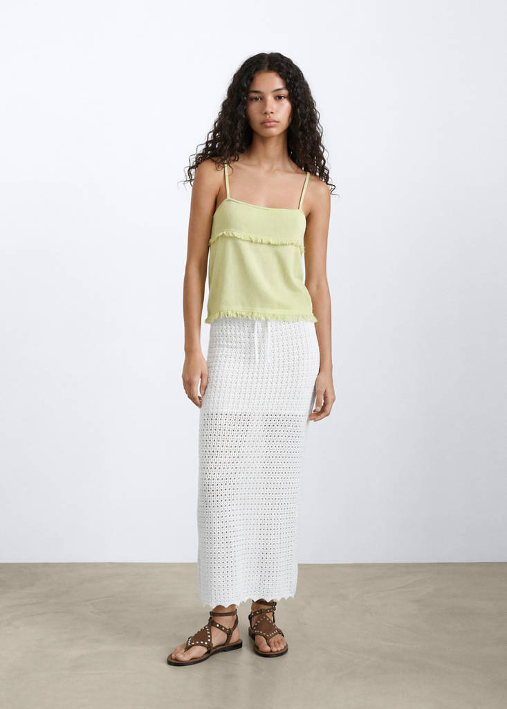 Frayed edges top — Lime