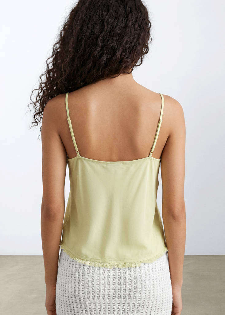 Frayed edges top — Lime