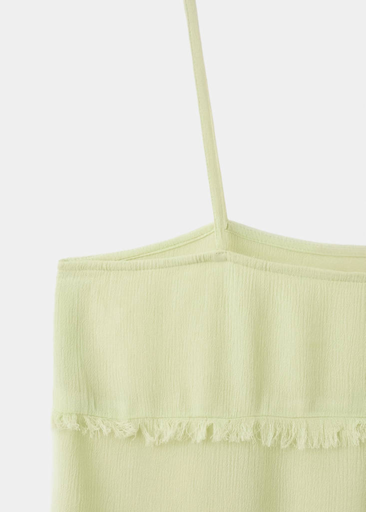 Frayed edges top — Lime