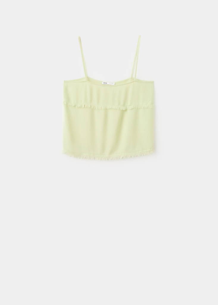 Frayed edges top — Lime