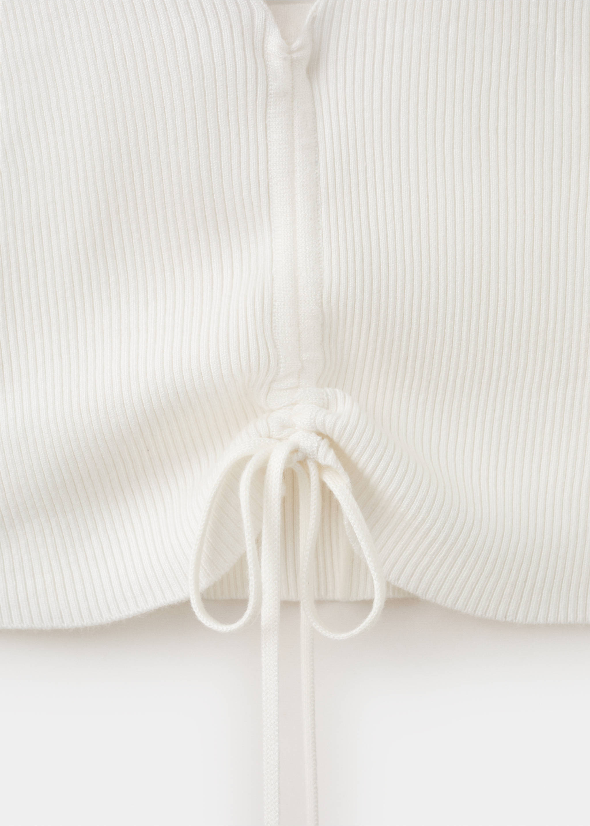 Bow knit top - Details of the article 0, White. Ref: 27038656-00.