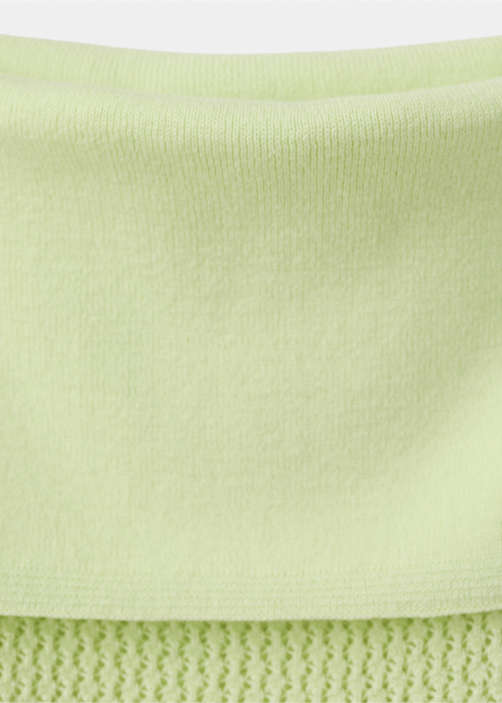 Crochet knit strapless top - Details of the article 8, Lime. Ref: 27038657-00.