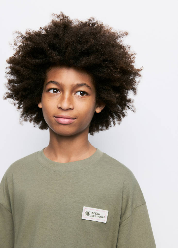 Oversized cotton-linen T-shirt — Dark Green