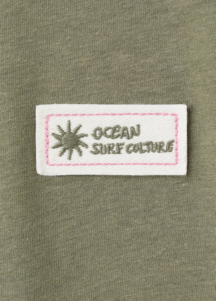 Oversized cotton-linen T-shirt — Dark Green