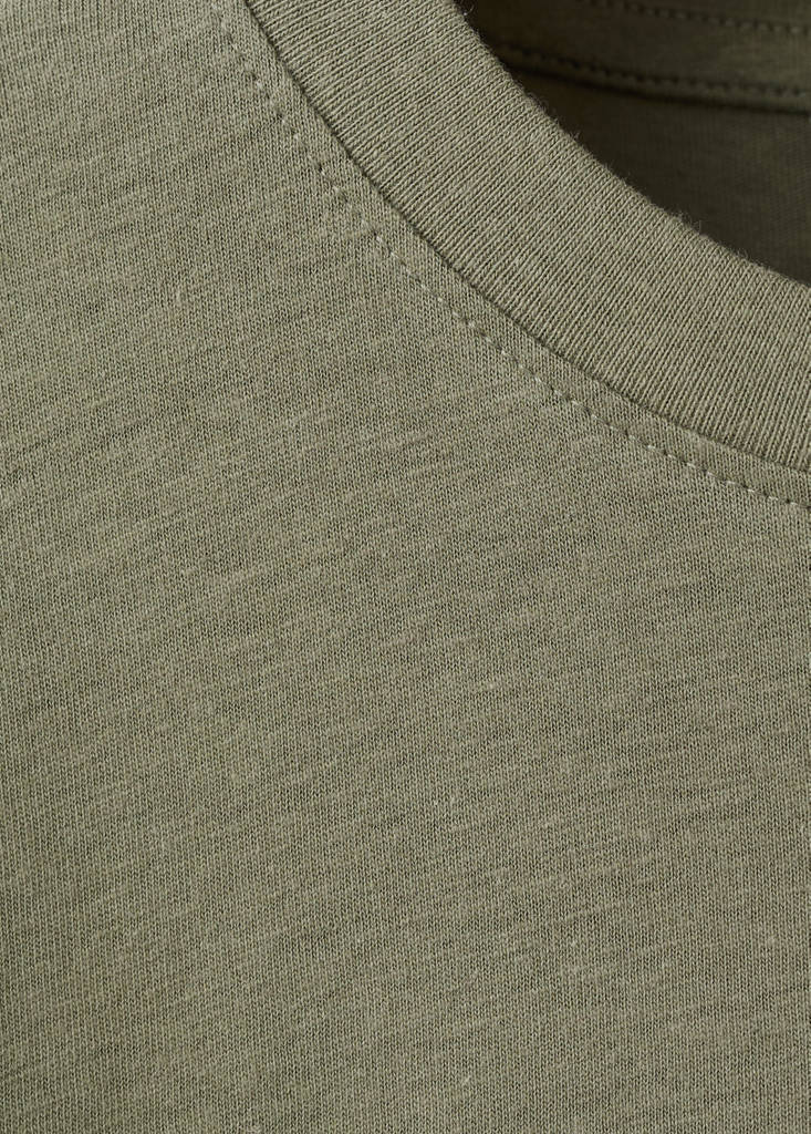 Oversized cotton-linen T-shirt — Dark Green