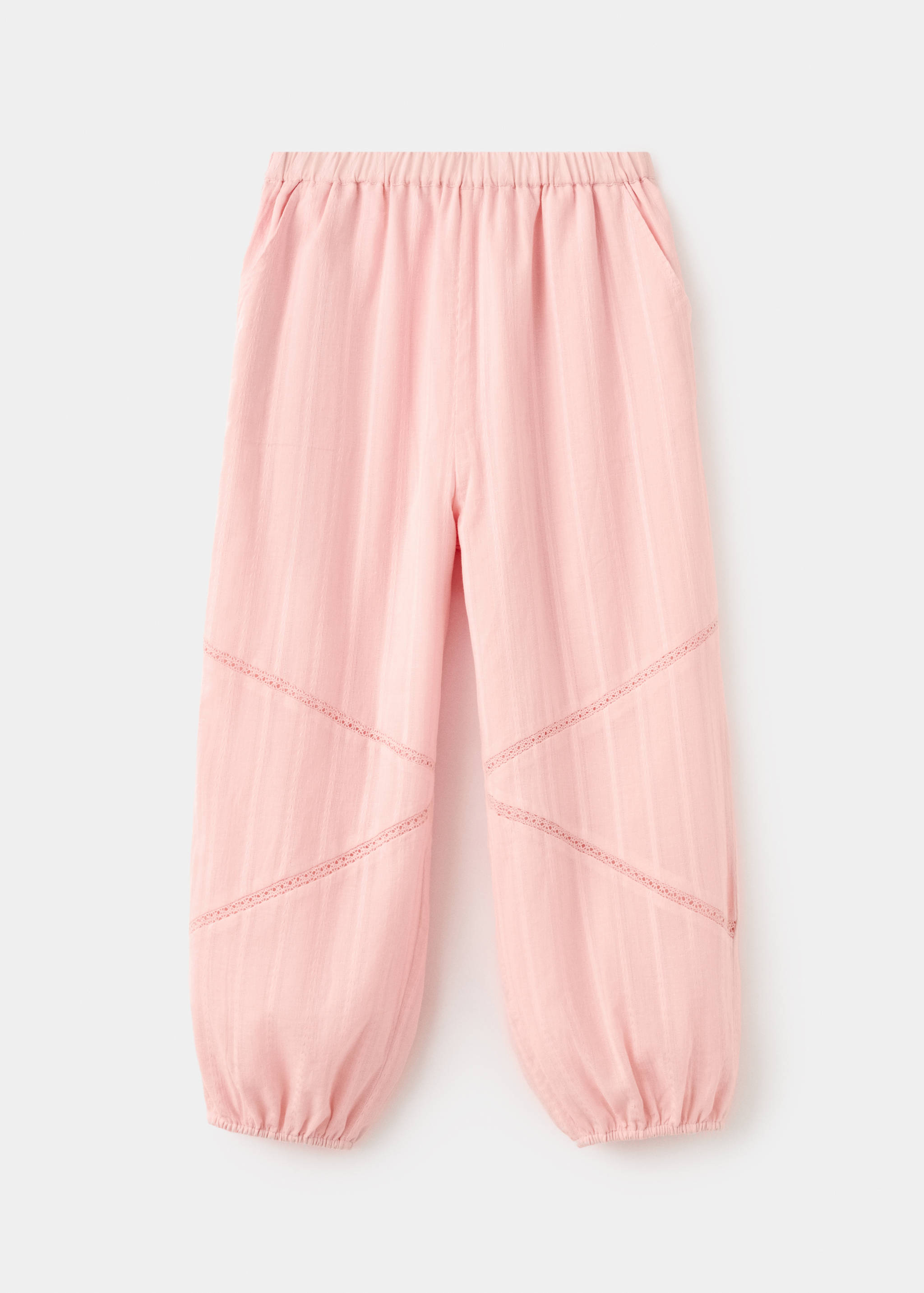 بنطا فضفاض بتفاصيل مثقبة - منتج دون نموذج