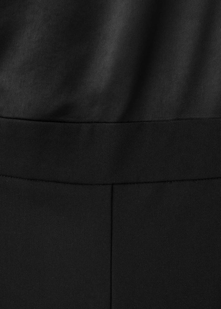 Jumpsuit with combined lace and knit — Black
