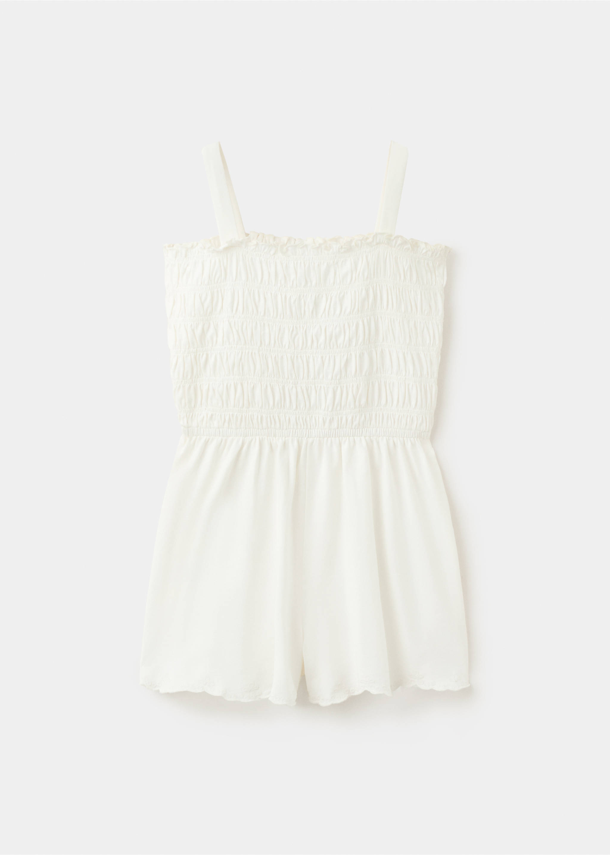 Mono corto fruncido - Artículo sin modelo, Blanco roto. Ref: 27038663-00.