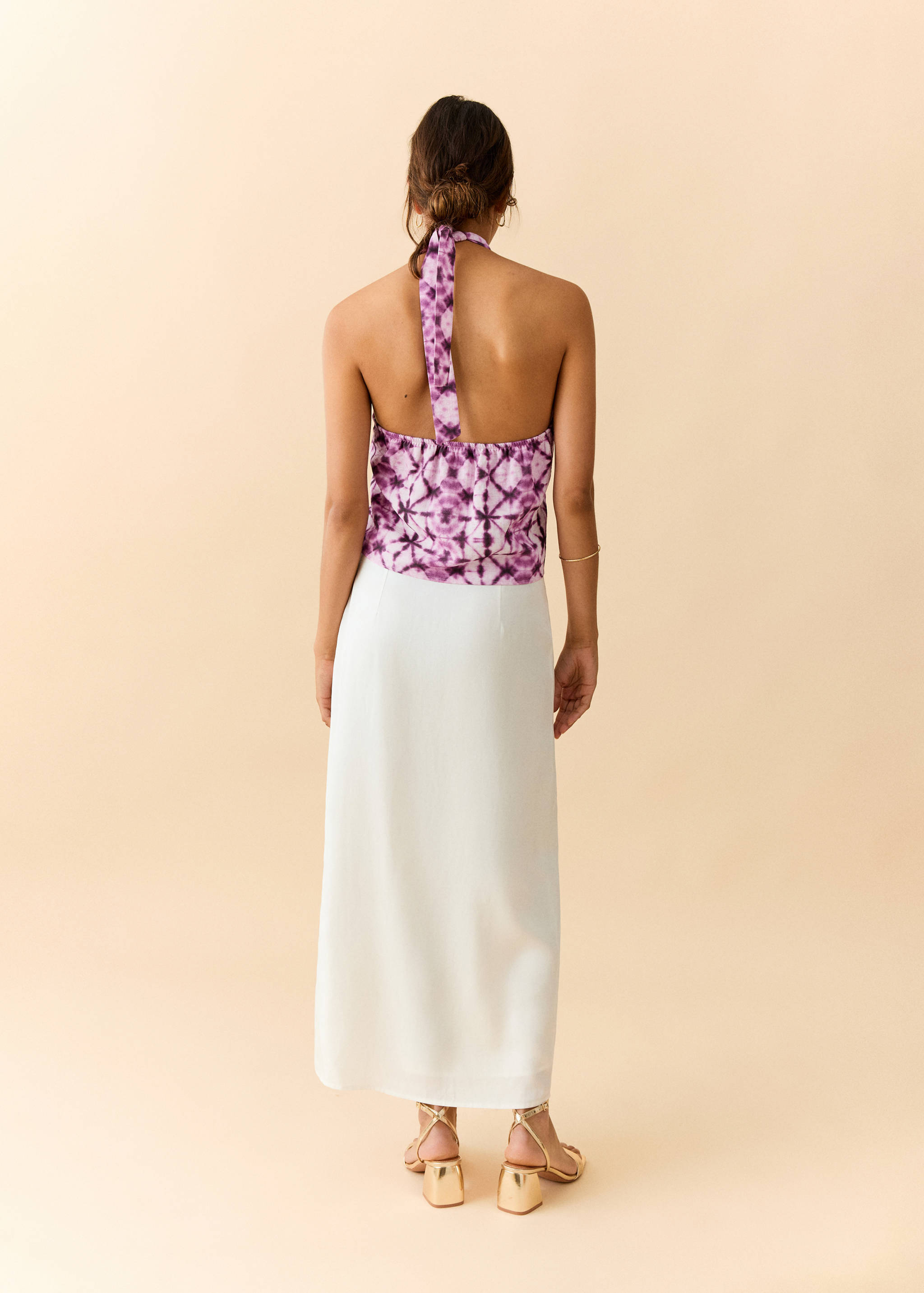 Halter neck printed knot top - Reverse of the article