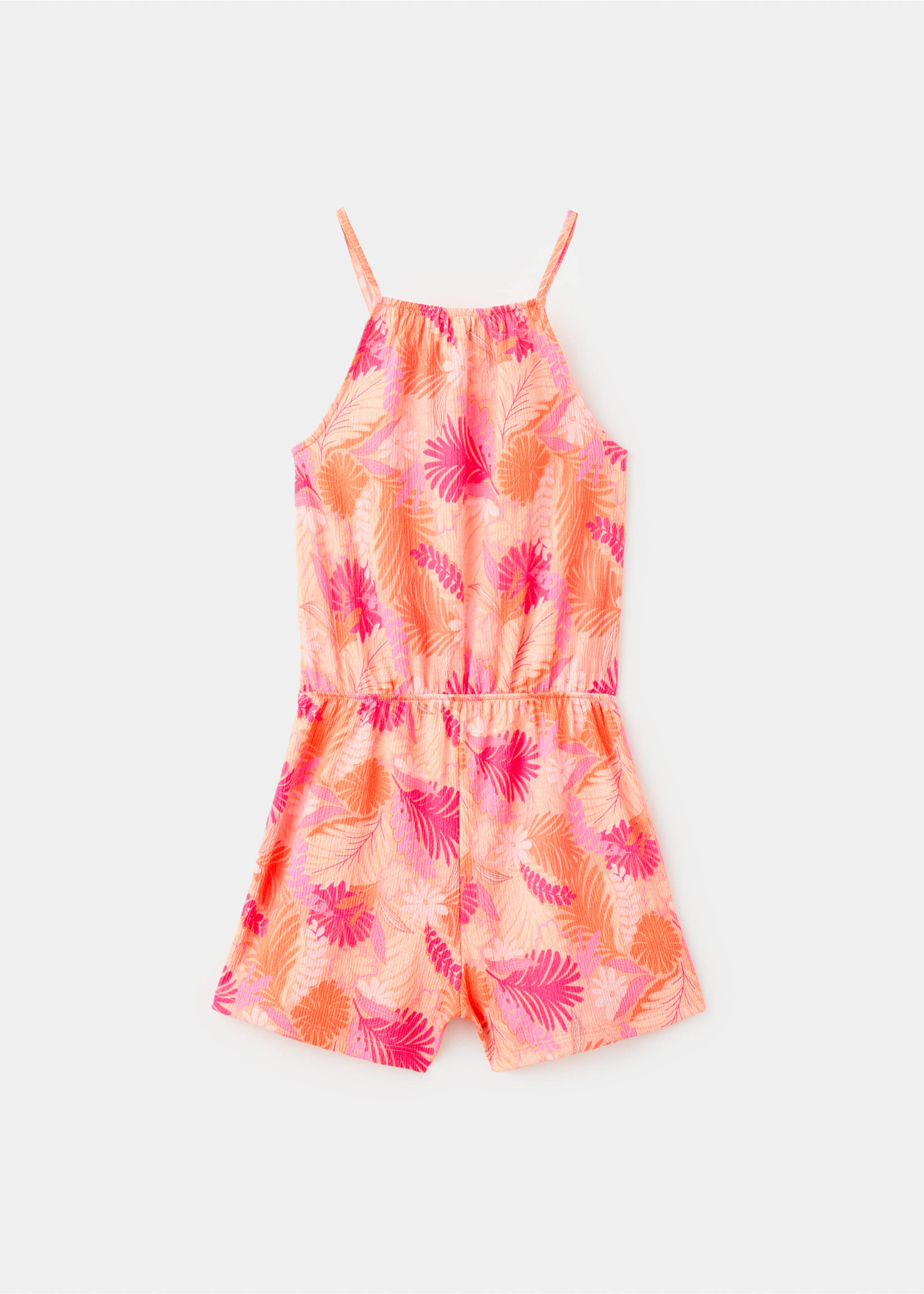 Floral print jumpsuit - Reverse of the article, Peach. Ref: 27038665-00.