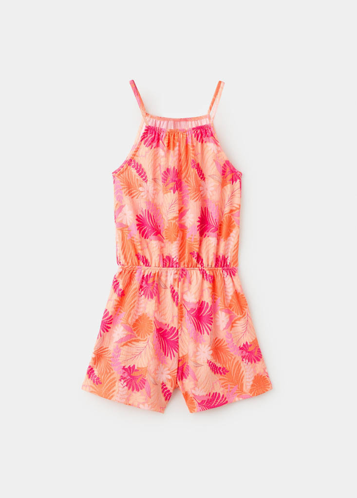Floral print jumpsuit — Peach