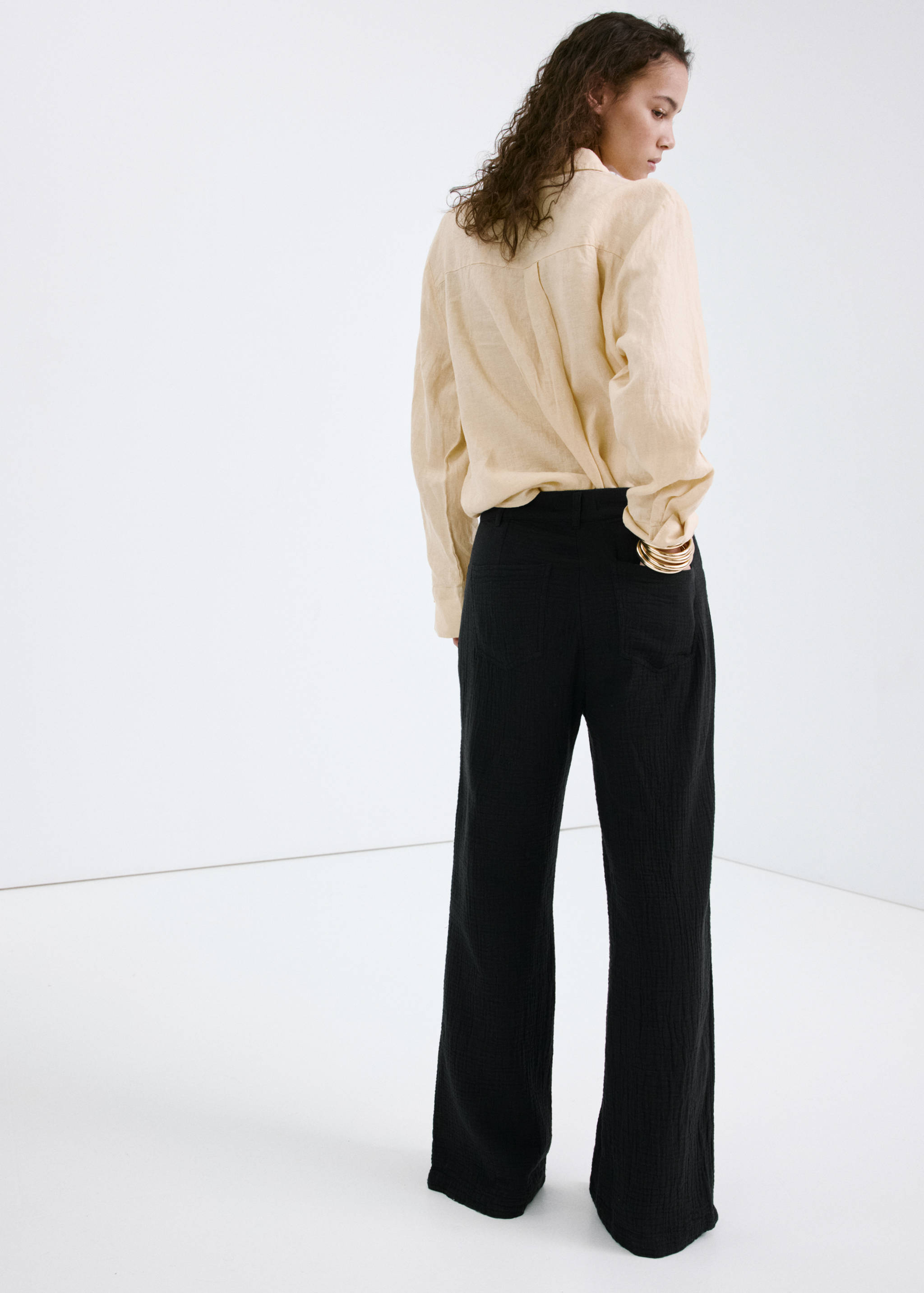 Pantalón recto bámbula tiro medio - Reverso del artículo