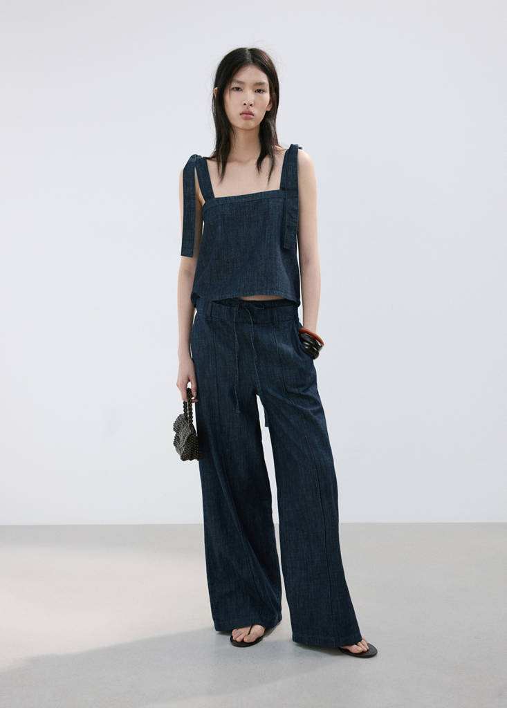 Wide leg denim trousers — Open Blue