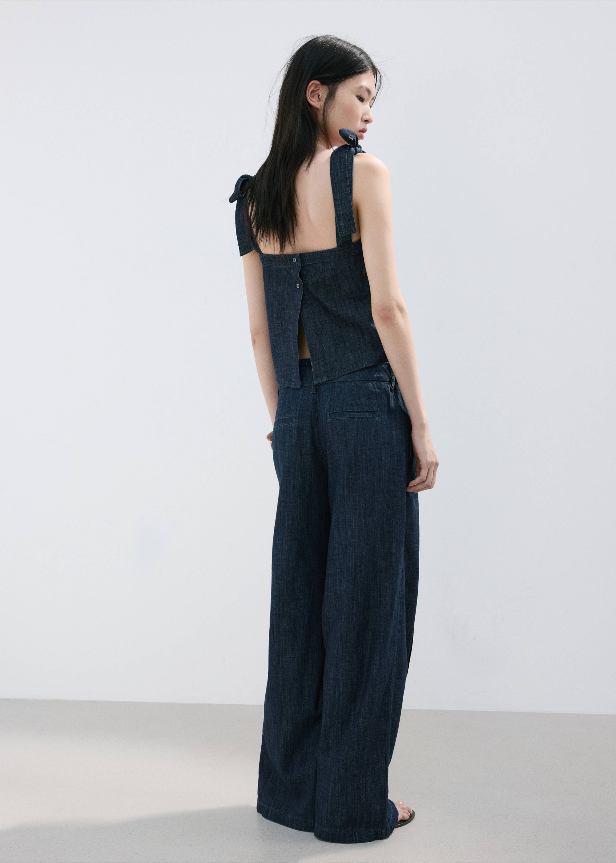 Pantalon denim wide leg - Verso de l’article, Bleu. Ref: 27039056-00.