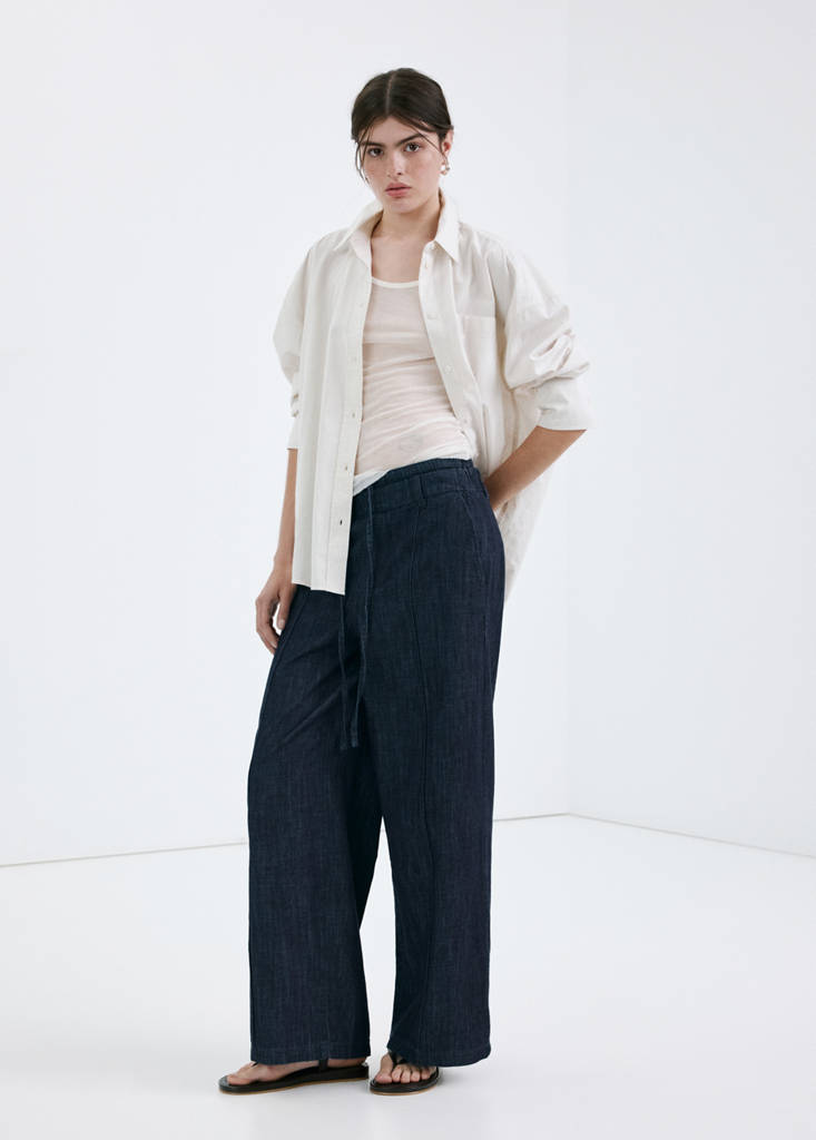Wide leg denim trousers — Open Blue