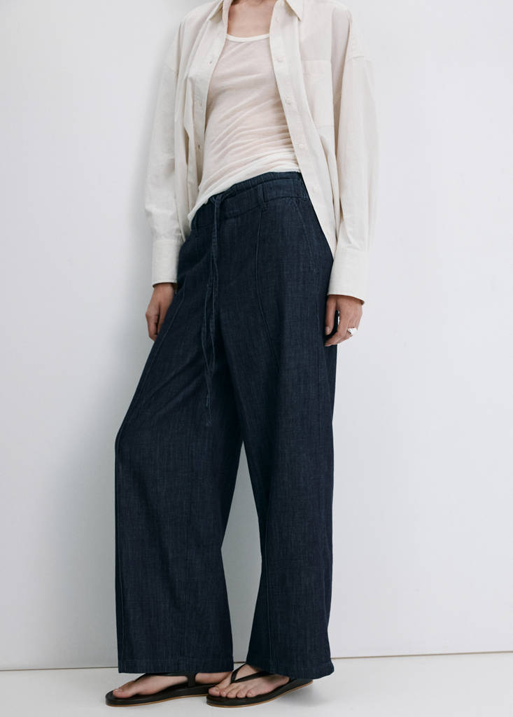 Wide leg denim trousers — Open Blue