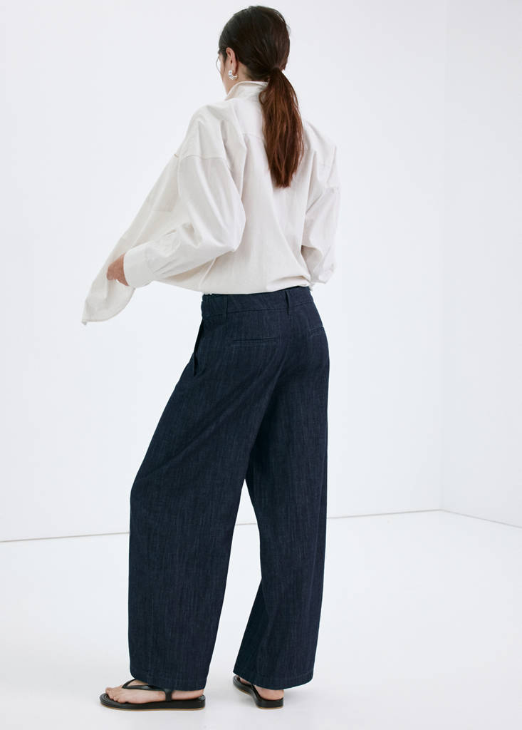 Wide leg denim trousers — Open Blue