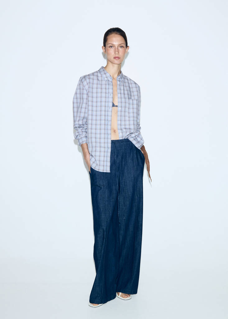 Wide leg denim trousers — Open Blue