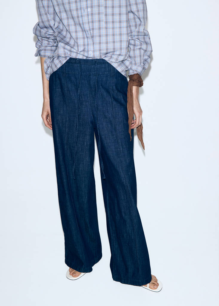 Wide leg denim trousers — Open Blue